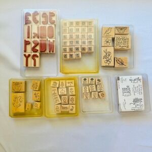 Stampin' Up! Rubber Stamp Sets Lot of‎ 7 Nature Letters Year Round Celebrations
